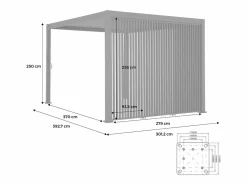 Sweeek Pérgola|Pérgola bioclimática de aluminio 3x4m + 3 persianas verticales 1m