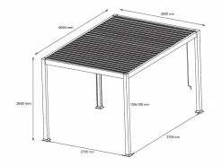 EXPERTLAND Pérgola bioclimática independiente con lamas orientables - 12 m² - antracita - AMALFI Gris antracita Clearance