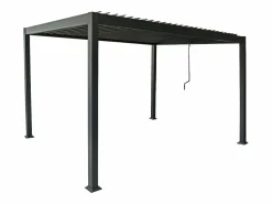 EXPERTLAND Pérgola bioclimática independiente con lamas orientables - 12 m² - antracita - AMALFI Gris antracita Clearance