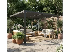 Pérgola|Pérgola bioclimática 3x4 m para jardín de aluminio manual Trinidad -