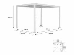 Sweeek Pérgola bioclimática 3x4m con toldo vertical de 4m antracita Gris antracita Discount