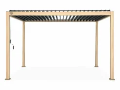 Pérgola bioclimática 3x4m de aluminio con lamas orientables madera^Sweeek