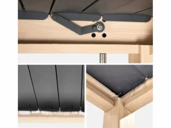 Pérgola bioclimática 3x4m de aluminio con lamas orientables madera^Sweeek