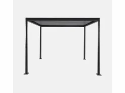 Sweeek Pérgola bioclimática 3x3m de aluminio y acero con lamas orientables y Negro Clearance