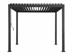 Sweeek Pérgola bioclimática 3x3m de aluminio con lamas orientables antracita Negro