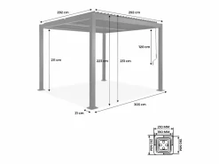Sweeek Pérgola|Pérgola bioclimática 3x3m de lamas de aluminio y acero