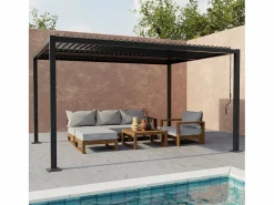 Pérgola bioclimática 3x4m de aluminio y acero con lamas orientables^Sweeek Online