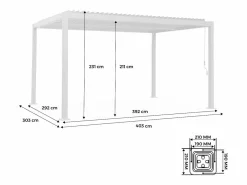 Pérgola bioclimática 3x4m de aluminio y acero con lamas orientables^Sweeek Online