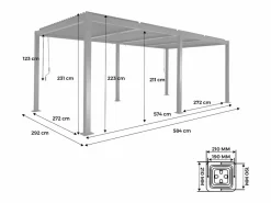 Sweeek Pérgola|Pérgola bioclimática 3x6m de aluminio y acero con lamas orientables