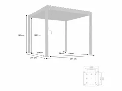 Pérgola bioclimática 3x3m de aluminio con lamas orientables^Sweeek Discount