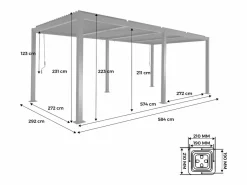 Sweeek Pérgola bioclimática 3x6m de aluminio y acero con lamas orientables Beige Online