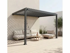 Pérgola bioclimática 3x4m de aluminio adosada con lamas orientables^Sweeek New