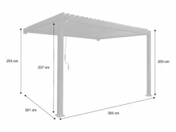 Pérgola bioclimática 3x4m de aluminio adosada con lamas orientables^Sweeek New