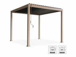 Sweeek Pérgola|Pérgola bioclimática 3x3m de aluminio con lamas orientables madera