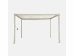 Sweeek Pérgola bioclimática 3x4m de aluminio con lamas orientables Beige Online