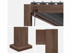 Sweeek Pérgola|Pérgola bioclimática 3x4m de aluminio con lamas orientables madera