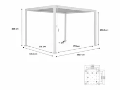 Sweeek Pérgola|Pérgola bioclimática 3x4m de aluminio con lamas orientables madera