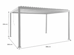 Sweeek Pérgola bioclimática 3x4m de aluminio y acero con lamas orientables y Marru00f3n Sale