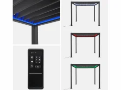 Pérgola bioclimática 3x3m eléctrica de aluminio con iluminación led^Sweeek Clearance