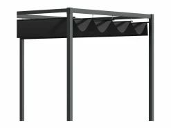 Pérgola|Pérgola con techo corredizo, de metal, color y gris (298x213x221cm)