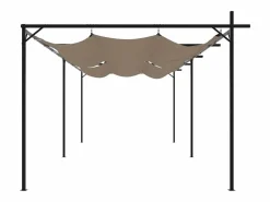 Pérgola con techo retráctil color topo 589x292x230 cm^ Best
