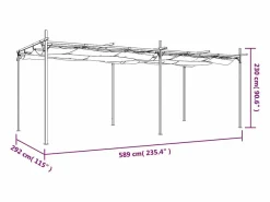 Pérgola con techo retráctil color topo 589x292x230 cm^ Best