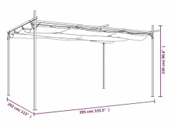 Pérgola|Pérgola con techo retráctil 395x292x230 cm