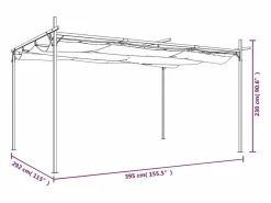 Pérgola con techo retráctil antracita 395x292x230 cm Gris Online