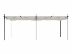 Pérgola con techo retráctil 589x292x230 cm Crema Clearance