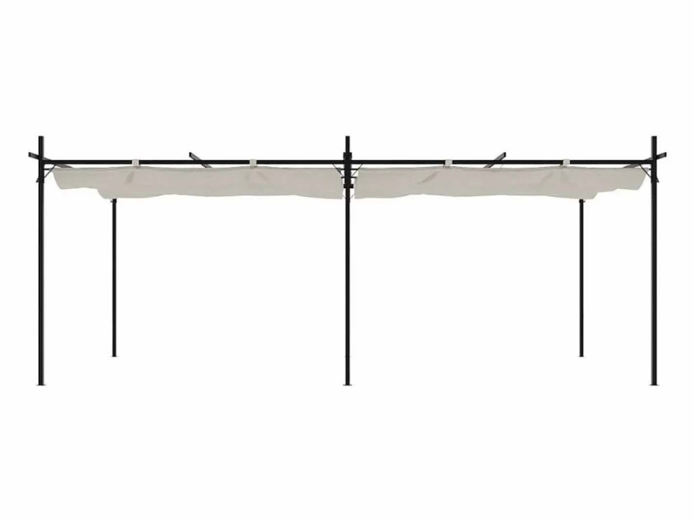 Pérgola con techo retráctil 589x292x230 cm Crema Clearance