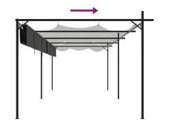 Pérgola|Pérgola con techo retráctil antracita 589x292x230 cm