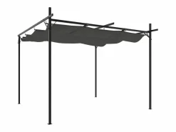 Pérgola|Pérgola con techo retráctil antracita 295x292x230 cm