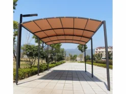 Concept-Usine Pérgola corredera extensible y carport de 9m² a 16m², gris y ICARIA Beige