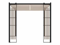 EXPERTLAND Pérgola de acero con techo retráctil - con enrejado - 5,3 m² - - MAZARA Negro Discount