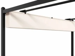 EXPERTLAND Pérgola de acero con techo retráctil - con enrejado - 5,3 m² - - MAZARA Negro Discount