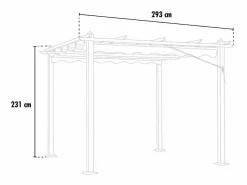 Pérgola de jardín exterior 3x3 m de aluminio Firenze UV Moon - Blanco Sale