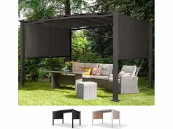 Pérgola de jardín exterior rectangular de aluminio de 3x4 m Barbados -^