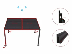 Pérgola eléctrico aluminio hojas orientables 12 m² antracita AMADORA^EXPERTLAND Outlet
