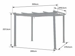 Pérgola independiente 3 × 3m CASSIS topo estructura de aluminio^Happy Garden Outlet