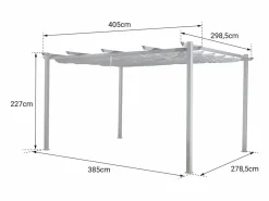 Happy Garden Pérgola independiente 3 × 4m CASSIS topo estructura de aluminio Marru00f3n Best