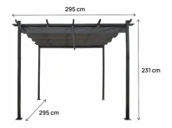 Pérgola Metálica con Techo Retráctil - 3 x 3 m -^Habitat et jardin Discount
