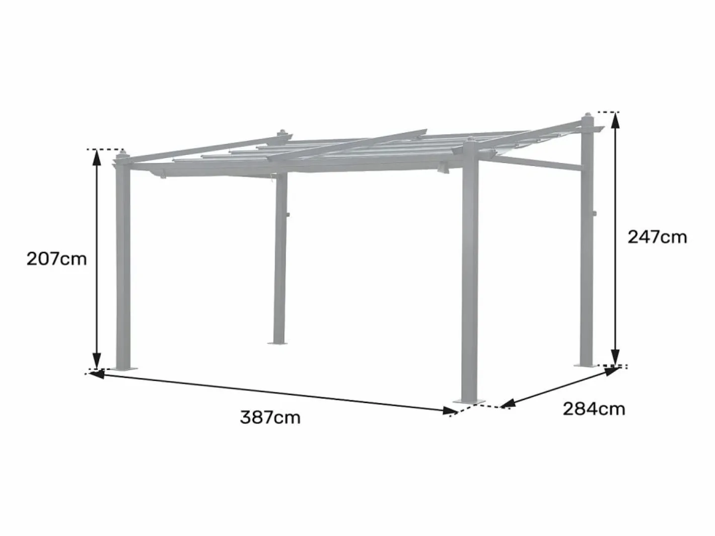 Happy Garden Pérgola|Pérgola mural 3 × 4m FRÉJUS estructura de aluminio