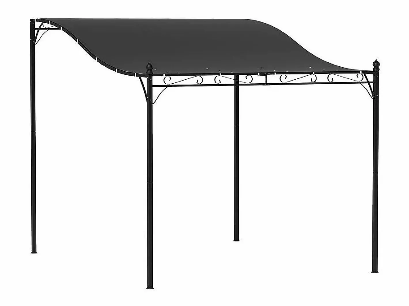 Pérgola mural con 16 agujeros de drenaje y lona de poliéster de alta densidad 180 g/m² - 248x298x200/250Hcm^DripeX Discount