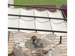 Pérgola mural en aluminio - 297L x 297B x 200/230H cm - con techo retráctil - estructura de aluminio -^DripeX Clearance