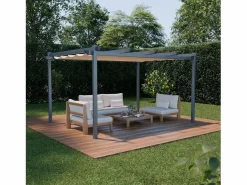 Sweeek Pérgola|Pérgola 3x4m de aluminio con cubierta corredera