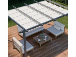 Sweeek Pérgola|Pérgola 3x4m de aluminio con cubierta corredera