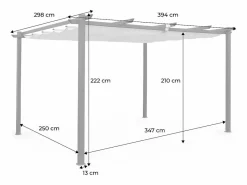Sweeek Pérgola|Pérgola 3x4m de aluminio con cubierta corredera