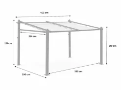Sweeek Pérgola 3x4m de aluminio con cubierta corredera Gris