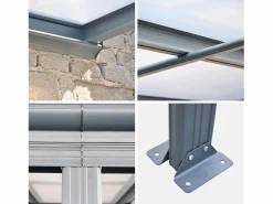 Pérgola 3x4.4m de aluminio con canalón antracita^Sweeek Best