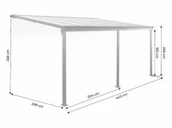Pérgola 3x4.4m de aluminio con canalón antracita^Sweeek Best